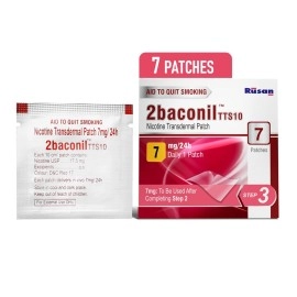 Rusan 2baconil Nicotine Transdermal Patch 7mg/24h | Helps to Quit Smoking | 7 Patches (Step 3)