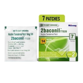 Rusan 2baconil Nicotine Transdermal Patch 14mg/24h | Helps to Quit Smoking | 7 Patches (Step 2)