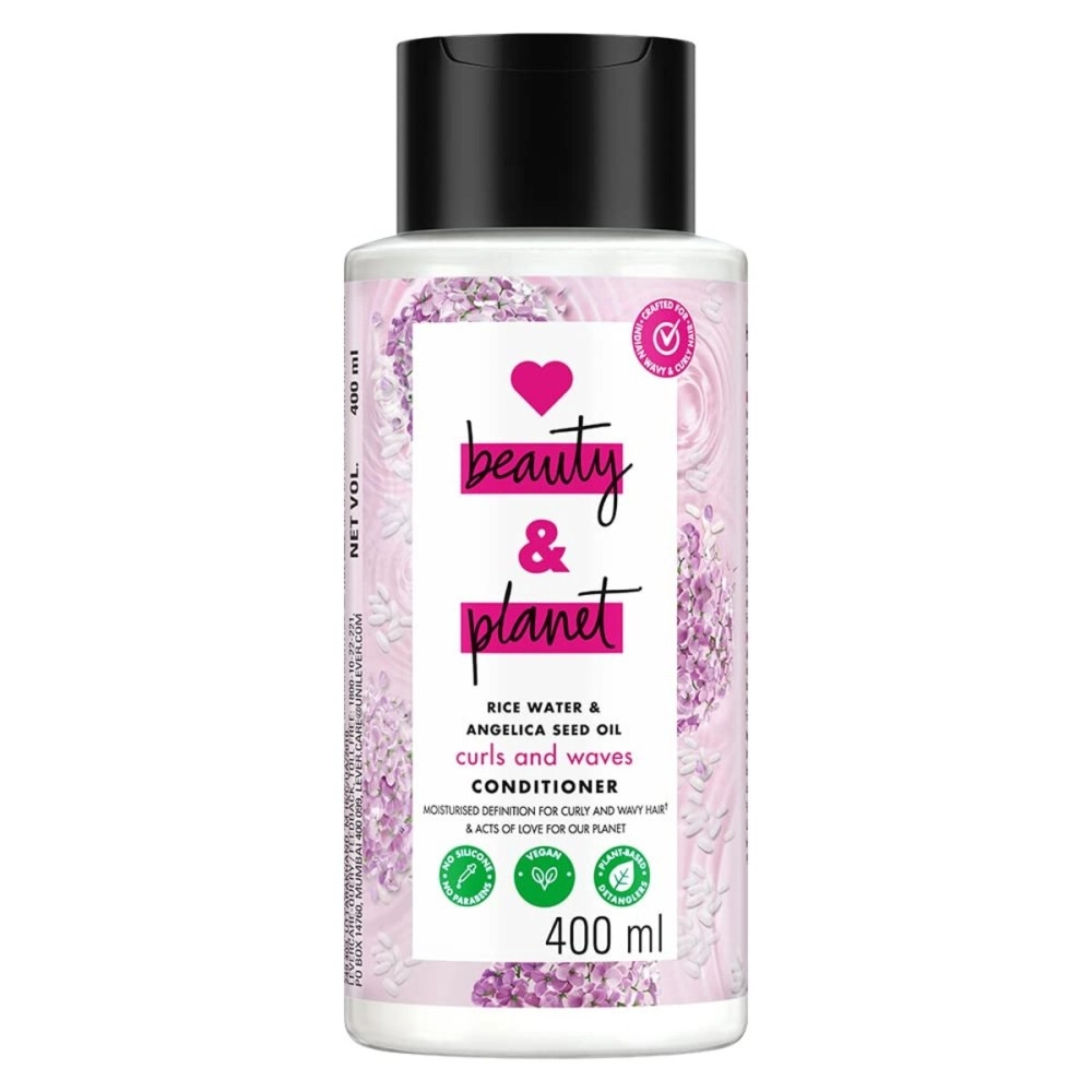 Love Beauty And Planet Rice Water & Angelica Seed Oil Silicone-Free Curl & Waves Conditioner|| No Parabens|| No Dyes|| Angelica Essential Oil|| 400ml