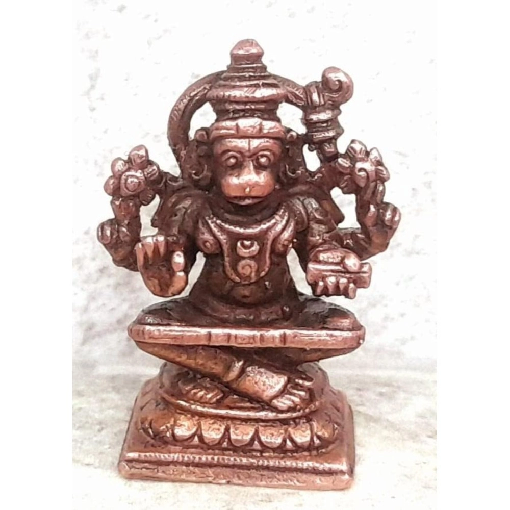 SEARCHERS PARADISE CopperHandmade God Hanuman, 1.2 inches, 25 Grams, Patina Antique Finish, Pack of 1 Piece