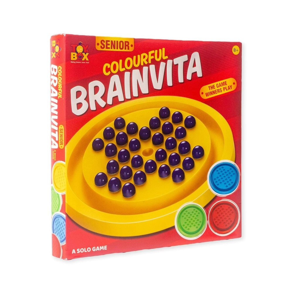 Toysbox Colourful Brainvita Senior Mind Challenging Board Game with 32 Marbles | Marble Solitaire | Suitable for Ages 5 Years and Above, Kids