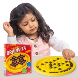 Toysbox Colourful Brainvita Senior Mind Challenging Board Game with 32 Marbles | Marble Solitaire | Suitable for Ages 5 Years and Above, Kids