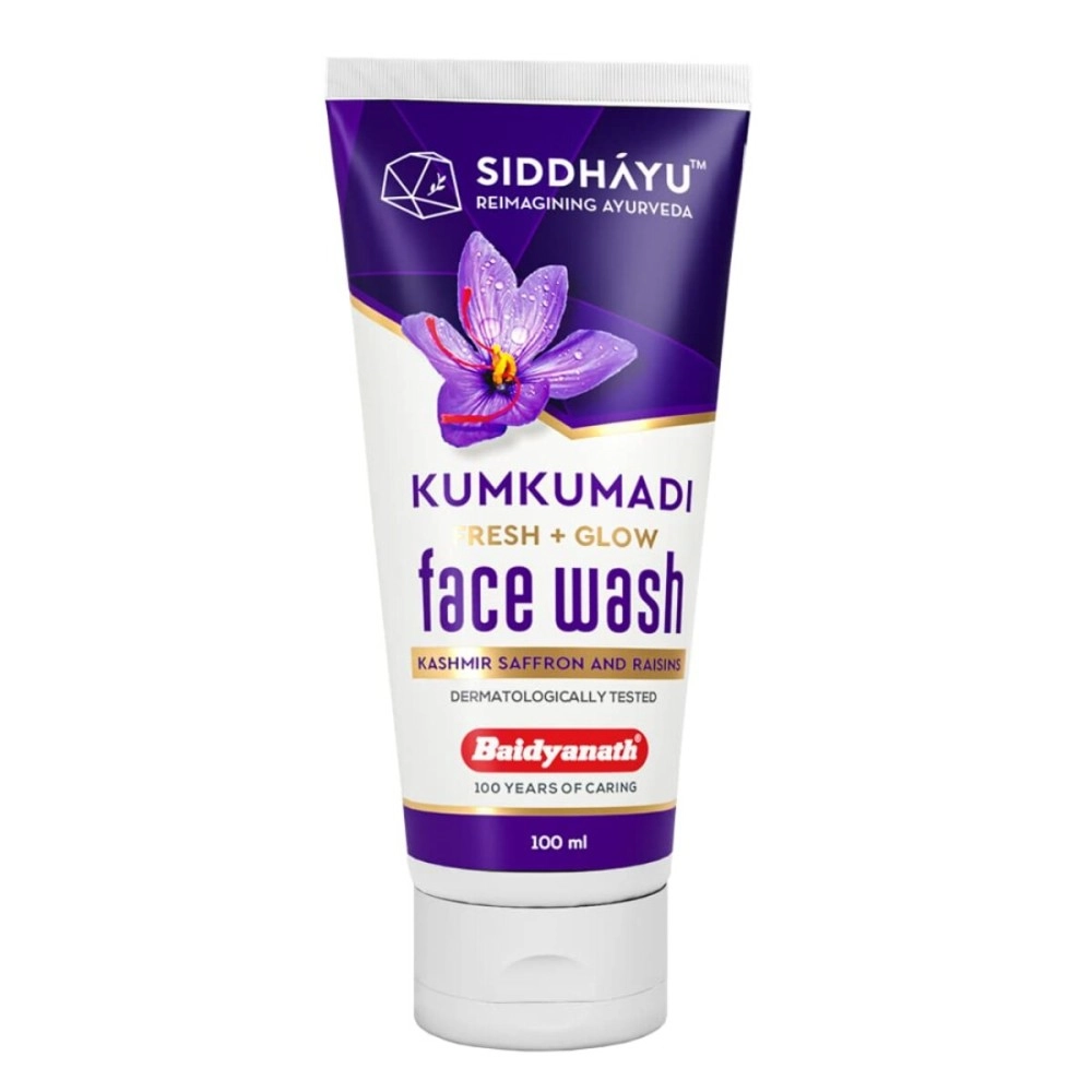 Siddhayu Baidyanath Kumkumadi Face Wash For Women/Men | Fresh and Glowing Skin | 100% Natural For All Skin Types - 100 ML