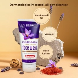 Siddhayu Baidyanath Kumkumadi Face Wash For Women/Men | Fresh and Glowing Skin | 100% Natural For All Skin Types - 100 ML