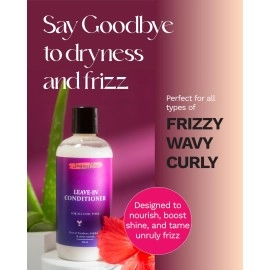 SugarBoo Curls Leave-In Conditioner for Curly & Wavy Hair | Hydrating & Frizz Control | Sulfate & paraben-Free | Vegan & Curly Friendly | 300ml