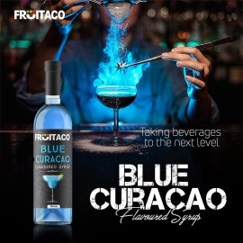 Fruitaco Blue Curacao Flavoured Bar Syrup, 750ml Bottle | Suitable for Cocktails, Mocktail, Drinks, Juices, Beverages and More | Non Alchoholic Mix | 25 Flavours Available