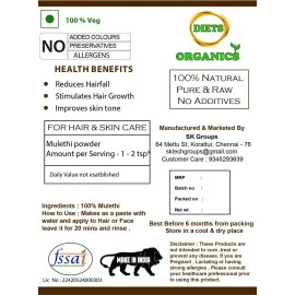 DIETS ORGANICS Mulethi powder -25 g (3) for face, skin, hair care (licorice powder)-25G