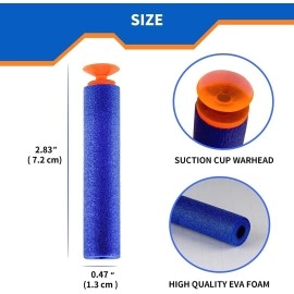 VGRASSP Soft Foam Suction Bullets Darts for Toys Guns -Sticky Safe Bullets Compatible with Nerf N-Strike and Blaze Storm Blaster Guns (Pack of 20)