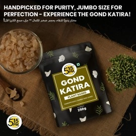 5:15PM Gond Katira 250g | Gondh Gum | Gond Katira Powder Edible Gum Gond for Laddu | 100% Pure & Natural Gond Katira Organic for Laddu | Tragacanth