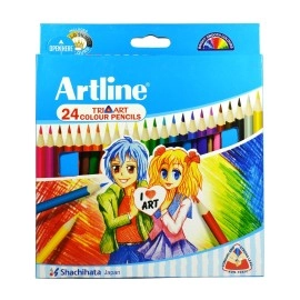 Ondesk Artline Tri-Art Triangular 24 Shades Colour Pencil Set | Pencil Set for Drawing Sketching Shading for Artists, Professionals & Students | Multicolor | Pack of 1