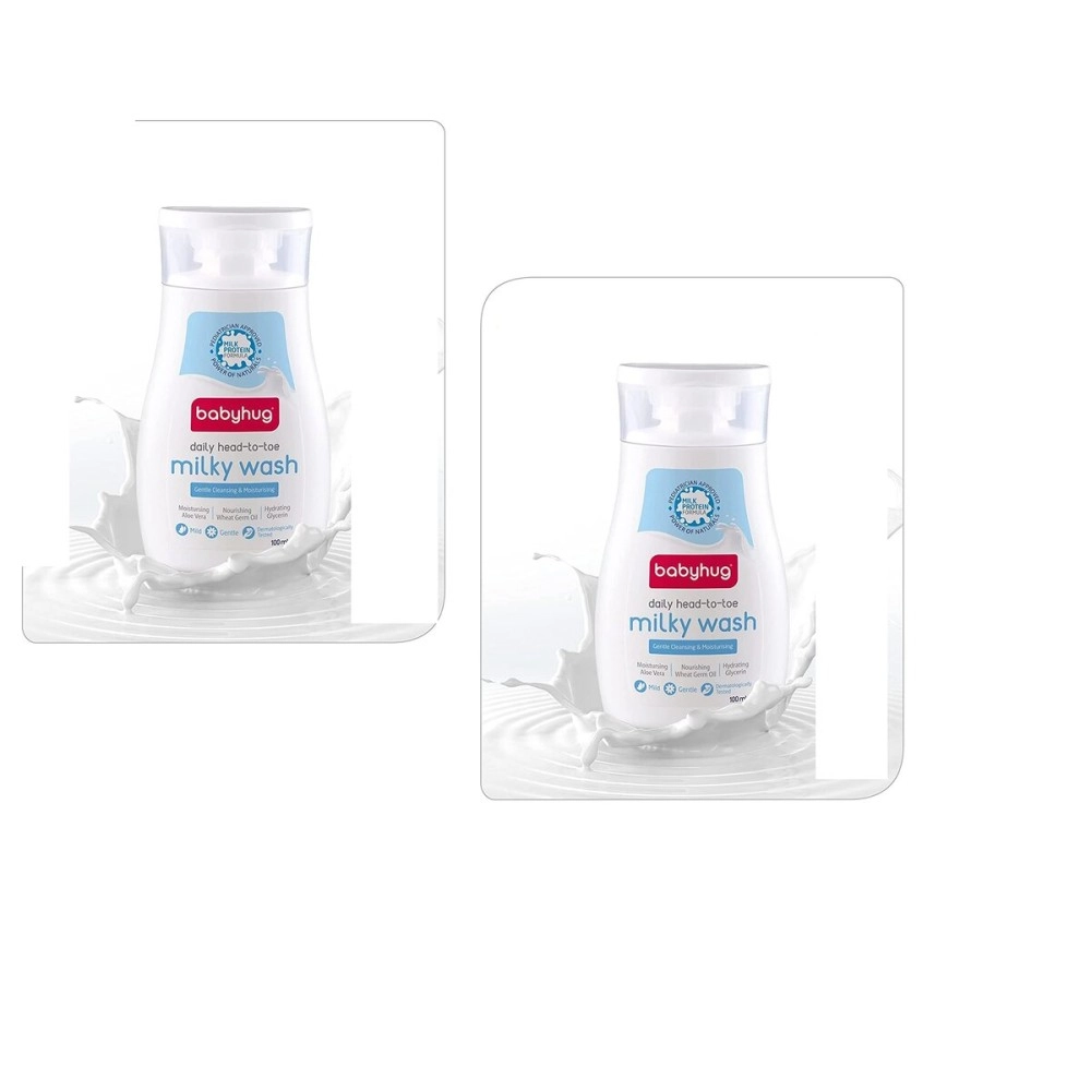 Baby Hug Milk Protein Formula Daily Head to Toe Milky Wash - 100 ml (Pack of 2)