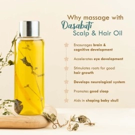 Nat Habit - Back To Natural Secrets Everyday Summer Baby Scalp & Hair Oil with Brahmi Matsyakshi Dasabuti, Cools Body & Aids Good Sleep 110ml