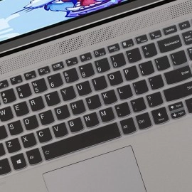 Saco Silicone Skin Keyboard Cover Compatible for Lenovo IdeaPad Slim 3 15.6 Inch Thin & Light Laptop 82H802FHIN 82H803GTIN 82RK0085IN 82H802XTIN 82RK006DIN - Launch Year 2022 - Black