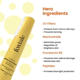 Foxtale Niacinamide Matte Sunscreen SPF 70+ PA++++ | No White Cast | Non Greasy | Prevents Tanning | UVA/UVB Protection | Lightweight | Men & Women | For Normal to Oily Skin | 50 ml