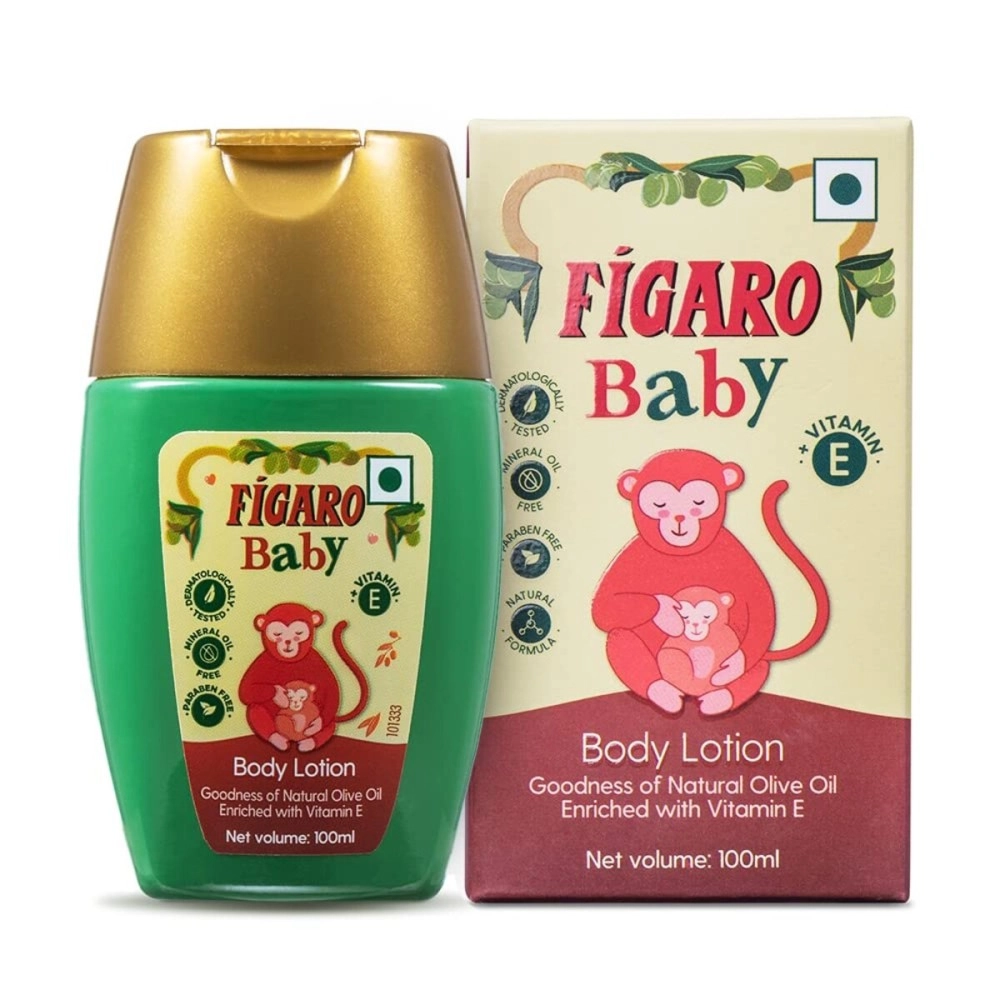 Figaro Baby Lotion with Goodness of Natural Olive oil enriched with vitamin E, Dermatologically tested, 100 ml