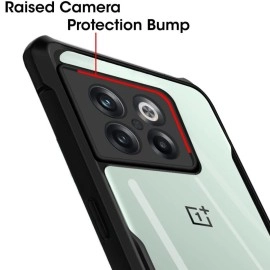 TheGiftKart Shockproof Crystal Clear Back Cover Case for OnePlus 10T 5G | 360 Degree Protection | Protective Design | Transparent Back Cover Case for OnePlus 10T 5G (PC, TPU | Black Bumper)