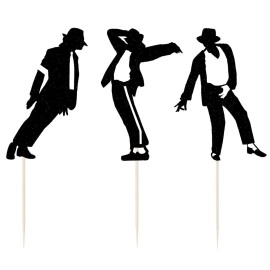 Festiko Dance King Happy Birthday Cake Topper Forever God Art Dance Theme Birthday Cake Topper Birthday Party Cake Decorations (7pcs)