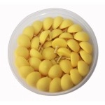 Om Phool Batti Small Cow Ghee Diya for Puja, 100 Pcs, Wax Free & Vegan Ghee Batti/Wicks/Jyot for Puja Aarti, (Pack of 1, Yellow, 100 Pcs)