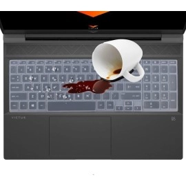 Saco Laptop Keyboard Protector Cover Compatible for 2025-2022 HP Victus 15-FA and 15-FB Series [15.6 inch] | HP Victus 16-D, 16-E, 16-S [16.1 inch] Gaming Laptop - Clear, Silicone