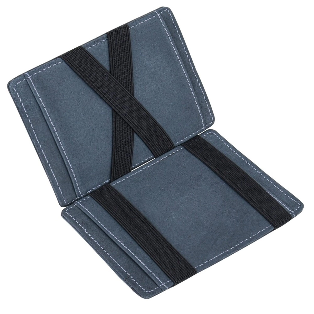 URBAN FOREST Vintage Blue Leather Magic Wallet for Men