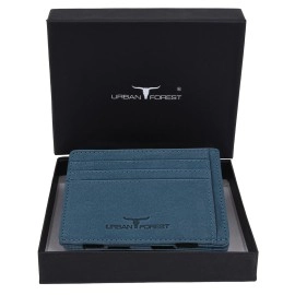 URBAN FOREST Vintage Blue Leather Magic Wallet for Men