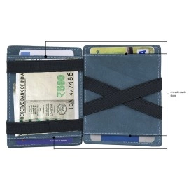URBAN FOREST Vintage Blue Leather Magic Wallet for Men