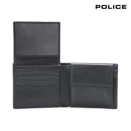 Police Branded Wallet for Men Leather Original | Premium Slim Wallet for Men Stylish Money Coin Bifold Genuine Leather Gents Purse with 6 Card Holder Slots - Black, Black, Casual