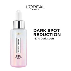 LOral Paris L\'Oreal Brightening Serum, 1% Glycolic Acid, 2% Niacinamide Serum, Visibly Minimises Spots, Reveals Even Skin Tone, Glycolic Bright Skin, 15 ml