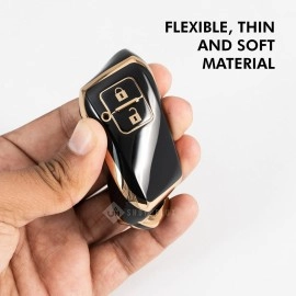 SHOPOFLUX Tpu Key Cover Compatible With Baleno, Grand Vitara, Xl6, Swift, Brezza, Celerio, Ignis, Ertiga, Dzire, Fronx, Urban Cruiser, Rumion, Glanza, Hyryder (Black)