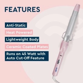 GUBB Professional Hair Curler For Women | 25 mm Aluminium Barrel With Ceramic Coated Tong | Quick Heat Up Technology For Easy Long Lasting Curls, Multicolor