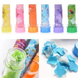 SMIZZY ; (RE)TOUCHING LIVES (RE) TOUCHING Flower Design Tube Shape Bottle Paper Soap Clean Soft Bath For Travel, 20g (Pack Of 2), Assorted (2)