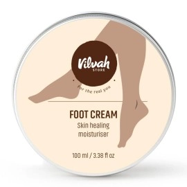 Vilvah Store Foot Cream for dry and cracked feet moisturizes men and women rough heels, and softens the chapped or calloused feet suitable for all skin types, 100ml