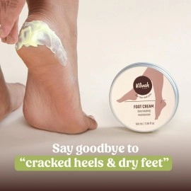 Vilvah Store Foot Cream for dry and cracked feet moisturizes men and women rough heels, and softens the chapped or calloused feet suitable for all skin types, 100ml