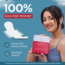 AZAH Sanitary Pads for Women XL [Pack of 60] 100% Rash-Free sanitary napkins | 3x More Absorption, Cottony Soft and Dry Top Cover for heavy Flow | Leak-Proof | With Disposable Bag