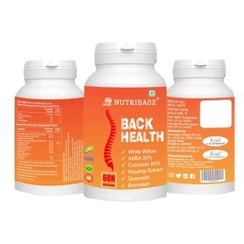 Nutrisage Back Health, Spine and Disc, Back Pain Relief with 9 Potent Herbs - All Natural, Help Relieve Back Pain, Spondylitis, Herniated Disc 60 Veg Cap (Pack of 2)