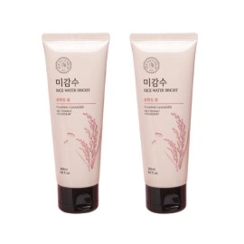The Face Shop Rice Water Bright Cleansing Foam 100ml (Pack of 2) | Face Wash for Glowing Skin, Korean Skin Care, For All Skin Types