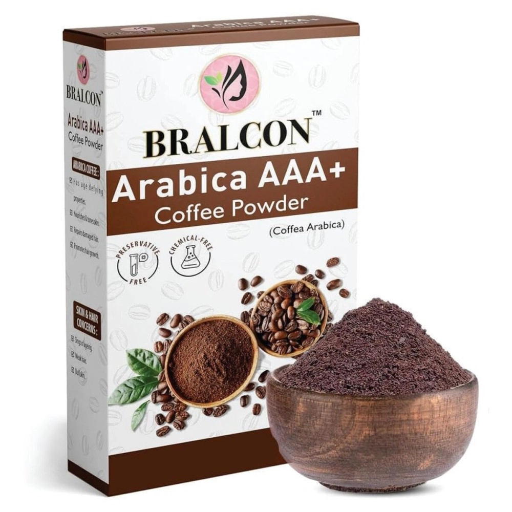 BRALCON Arabica AAA+ Coffee Powder-100g|Coffee Powder for Body Scrub Tan Removal|100% Natural Powder for Skin & Hair|Minimizes Fine Lines, Wrinkles,Strengthens Hair Follicles