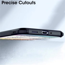 Fashionury Motorola Moto G60 / Moto G40 Back Cover Transparent Back Case|Ultra Thin Slim Crystal Clear Hard PC with TPU Bumper, Military-Grade Protection Case - (Black Bumper)