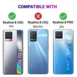 LIRAMARK Silicone Soft Back Cover Case for Realme 8 4G/Realme 8 Pro (Silicone Blue)