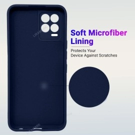 LIRAMARK Silicone Soft Back Cover Case for Realme 8 4G/Realme 8 Pro (Silicone Blue)