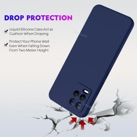 LIRAMARK Silicone Soft Back Cover Case for Realme 8 4G/Realme 8 Pro (Silicone Blue)