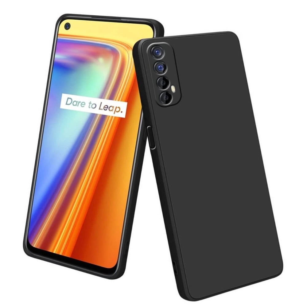 LIRAMARK Silicone Soft Back Cover Case for Realme 7 / Narzo 30 4G / Narzo 20 Pro (Silicone Black)