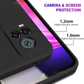 LIRAMARK Silicone Soft Back Cover Case for Vivo V20 / V21E / Y73 (Silicone Black)
