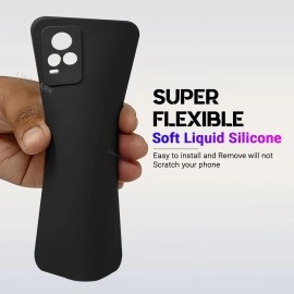 LIRAMARK Silicone Soft Back Cover Case for Vivo V20 / V21E / Y73 (Silicone Black)