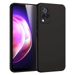 LIRAMARK Silicone Soft Back Cover Case for Vivo V21 5G / V21 4G (Silicone Black)