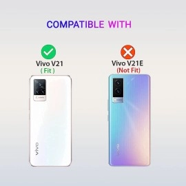 LIRAMARK Silicone Soft Back Cover Case for Vivo V21 5G / V21 4G (Silicone Black)