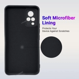 LIRAMARK Silicone Soft Back Cover Case for Vivo V21 5G / V21 4G (Silicone Black)