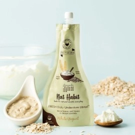 Nat Habit White Yogurt UnderArm Ubtan & Scrub For Softening, Odour Control & Remove Darkness With Yogurt & Oats, Zero Chemical (40gm X Pack f 2)