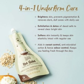 Nat Habit White Yogurt UnderArm Ubtan & Scrub For Softening, Odour Control & Remove Darkness With Yogurt & Oats, Zero Chemical (40gm X Pack f 2)