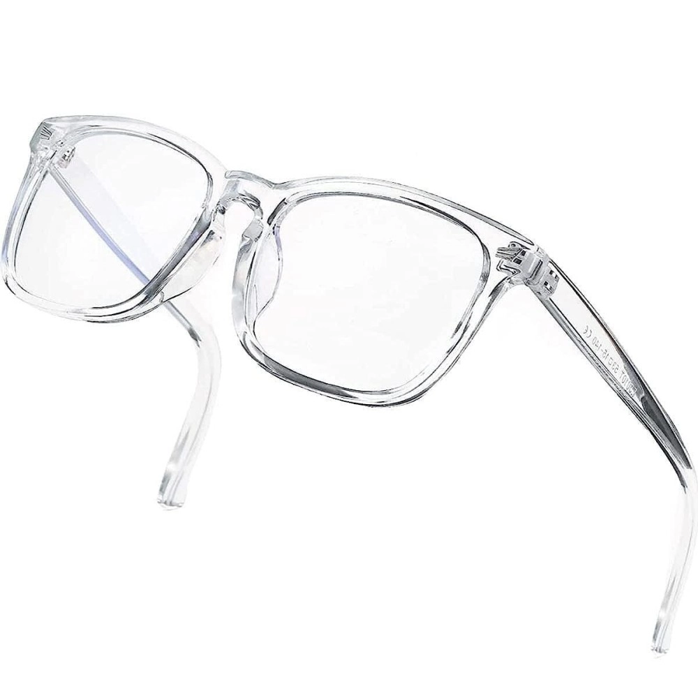 CREEK Blue Light Blocking Glasses Computer Reading/Gaming/TV/Phones Glasses for Women Men Anti Eyestrain & UV Glare with Testing Kit and Lens Cleaner TRANSPARENT Free, One Size